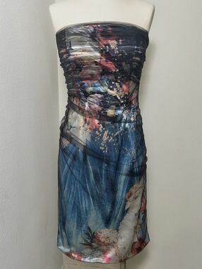 Rene Ruiz Metallic Multi-Color Strapless Sheath Dress Sz 10 NWT $1295